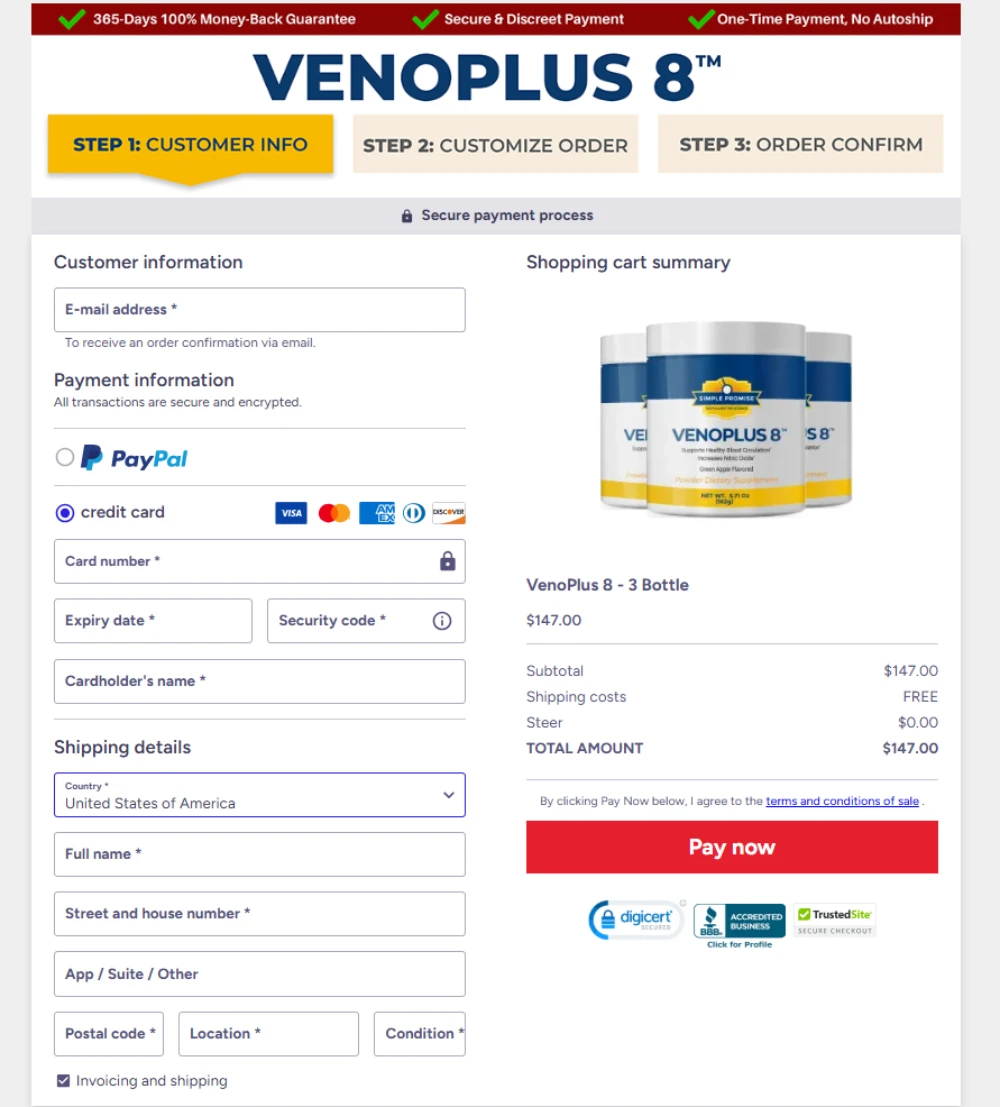 order confirmation and secure purchase process